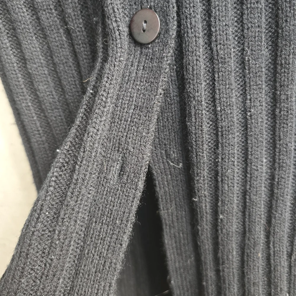 Y2k Charlotte Russe Penny Lane Faux Fur Trim Maxi Cardigan - Black (XS/S) - Picture 8 of 10